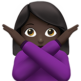 Woman Gesturing No: Dark Skin Tone on Apple iOS 13.1