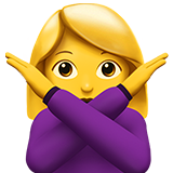 Woman Gesturing No on Apple iOS 13.1