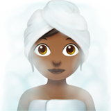 Woman in Steamy Room: Medium-Dark Skin Tone on Apple iOS 13.1