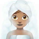 Woman in Steamy Room: Medium Skin Tone on Apple iOS 13.1