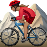 Woman Mountain Biking: Medium Skin Tone on Apple iOS 13.1