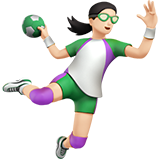 Woman Playing Handball: Light Skin Tone on Apple iOS 13.1