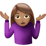 Woman Shrugging: Medium Skin Tone on Apple iOS 13.1