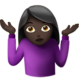 Woman Shrugging: Dark Skin Tone on Apple iOS 13.1