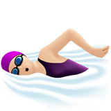Woman Swimming: Light Skin Tone on Apple iOS 13.1