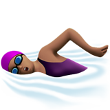 Woman Swimming: Medium Skin Tone on Apple iOS 13.1
