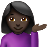 Woman Tipping Hand: Dark Skin Tone on Apple iOS 13.1