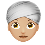 Woman Wearing Turban: Medium-Light Skin Tone on Apple iOS 13.1
