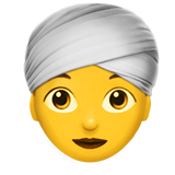 Woman Wearing Turban on Apple iOS 13.1