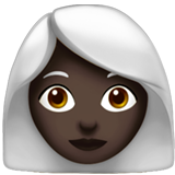 Woman: Dark Skin Tone, White Hair on Apple iOS 13.1