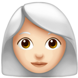 Woman: Light Skin Tone, White Hair on Apple iOS 13.1