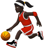 Woman Bouncing Ball: Dark Skin Tone on Apple iOS 13.1