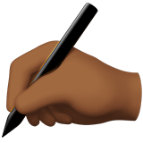 Writing Hand: Medium-Dark Skin Tone on Apple iOS 13.1
