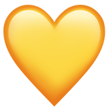 Yellow Heart on Apple iOS 13.1
