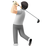 Person Golfing: Light Skin Tone on Apple iOS 13.2