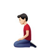 Man Kneeling: Light Skin Tone on Apple iOS 13.2