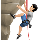 Person Climbing: Light Skin Tone on Apple iOS 13.2