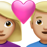 Couple with Heart: Woman, Man, Medium-Light Skin Tone on Apple iOS 14.5