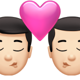 Kiss: Man, Man, Light Skin Tone on Apple iOS 14.5