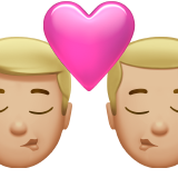 Kiss: Man, Man, Medium-Light Skin Tone on Apple iOS 14.5