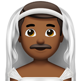 Man with Veil: Medium-Dark Skin Tone on Apple iOS 14.6