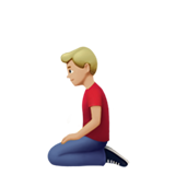 Man Kneeling: Medium-Light Skin Tone on Apple iOS 15.4