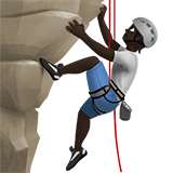 Person Climbing: Dark Skin Tone on Apple iOS 15.4
