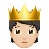 Person with Crown: Light Skin Tone on Apple iOS 15.4