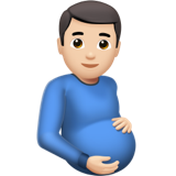 Pregnant Man: Light Skin Tone on Apple iOS 15.4