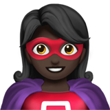 Woman Superhero: Dark Skin Tone on Apple iOS 15.4