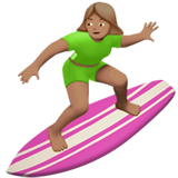 Woman Surfing: Medium Skin Tone on Apple iOS 15.4