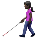 Woman with White Cane: Dark Skin Tone on Apple iOS 15.4
