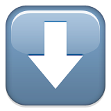 Down Arrow on Apple iOS 9.3