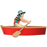 Man Rowing Boat: Light Skin Tone on Apple iOS 10.0