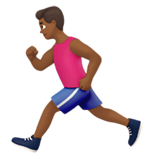 Man Running: Medium-Dark Skin Tone on Apple iOS 10.0