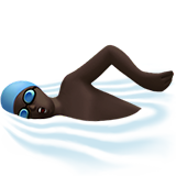Man Swimming: Dark Skin Tone on Apple iOS 10.0
