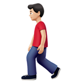 Man Walking: Light Skin Tone on Apple iOS 10.0