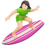 Woman Surfing: Light Skin Tone on Apple iOS 10.0