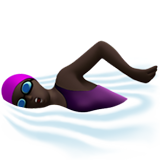 Woman Swimming: Dark Skin Tone on Apple iOS 10.0