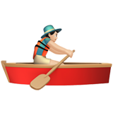 Man Rowing Boat: Light Skin Tone on Apple iOS 10.2