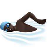 Man Swimming: Dark Skin Tone on Apple iOS 10.2