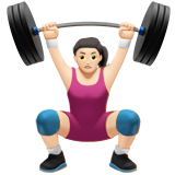 Woman Lifting Weights: Light Skin Tone on Apple iOS 10.2