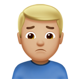 Man Frowning: Medium-Light Skin Tone on Apple iOS 10.3