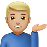 Man Tipping Hand: Medium-Light Skin Tone on Apple iOS 10.3