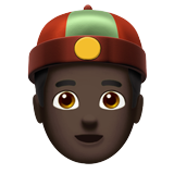 Person with Skullcap: Dark Skin Tone on Apple iOS 10.3