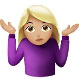 Person Shrugging: Medium-Light Skin Tone on Apple iOS 10.3