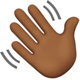 Waving Hand: Medium-Dark Skin Tone on Apple iOS 10.3