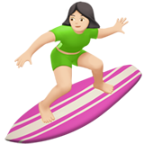 Woman Surfing: Light Skin Tone on Apple iOS 10.3