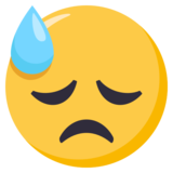 Downcast Face with Sweat on JoyPixels 3.1