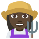 Woman Farmer: Dark Skin Tone on JoyPixels 3.1